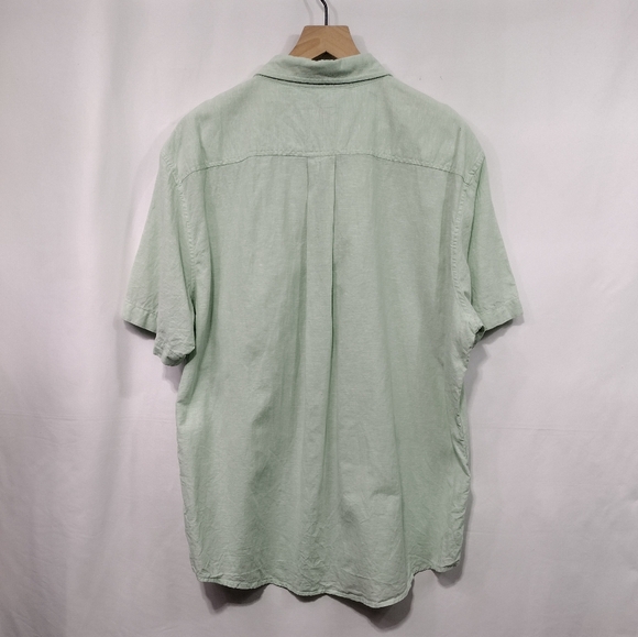 14th & Union Linen Blend Trim Fit Button Shirt Mens 2XL Mint Casual Beach Office - Picture 5 of 9
